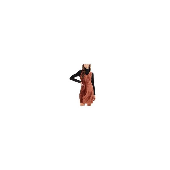 PLANET GOLD Womens Brown With Mock-neck Tee Sleeveless Shift Dress XL - Picture 1 of 4